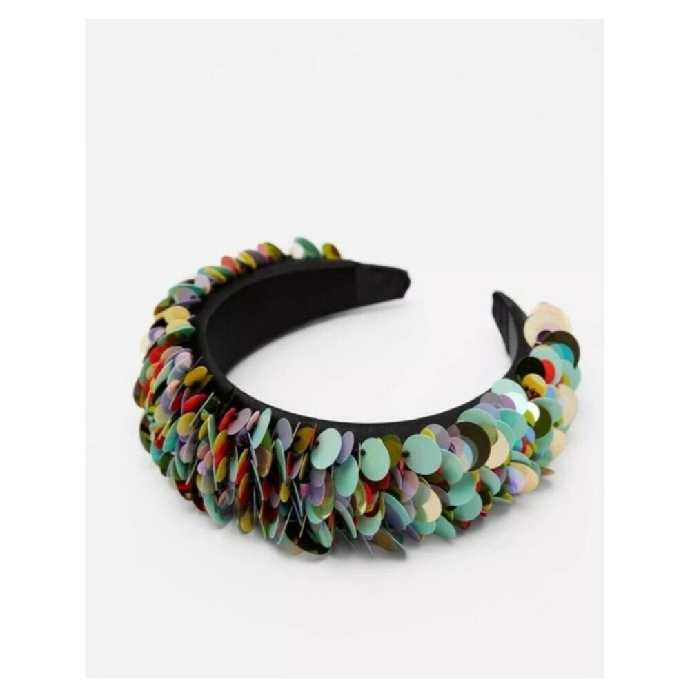 Zara Multicolor Sequin Headband Mermaid Goddess Summer Crown Festival